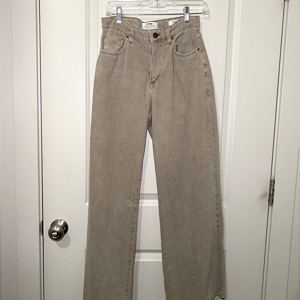 Cotton On Relaxed Wide Leg Tan Jeans